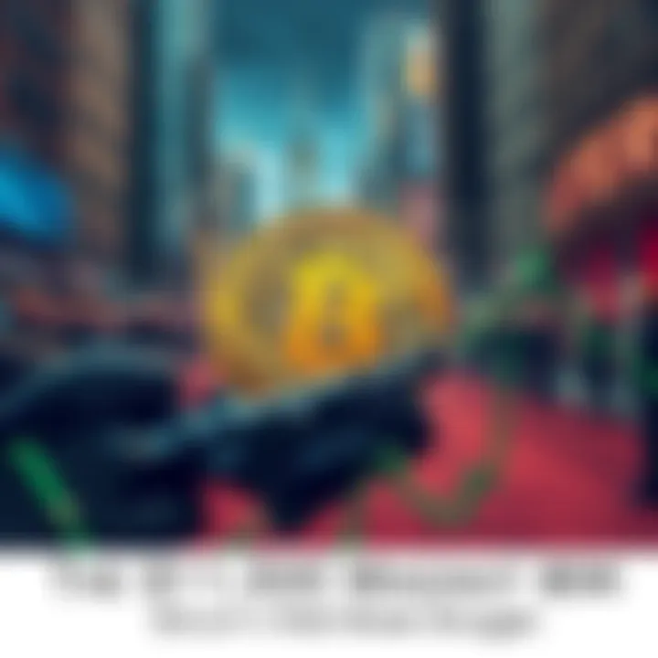 A visual representation of Bitcoin struggling between $81.5K and $85K, with Wall Street influences illustrated as a battleground background.