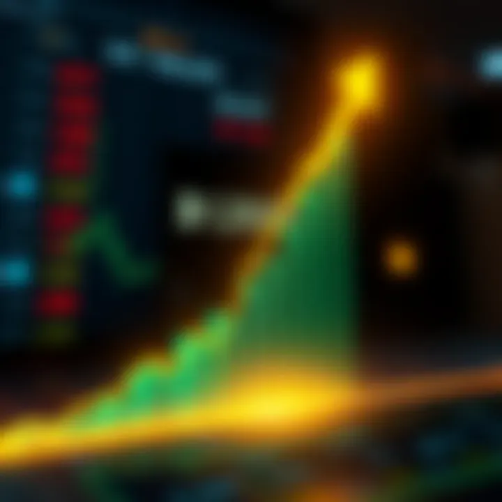 Bitcoin price chart showing a significant increase beyond $100,000 with upward trend arrow