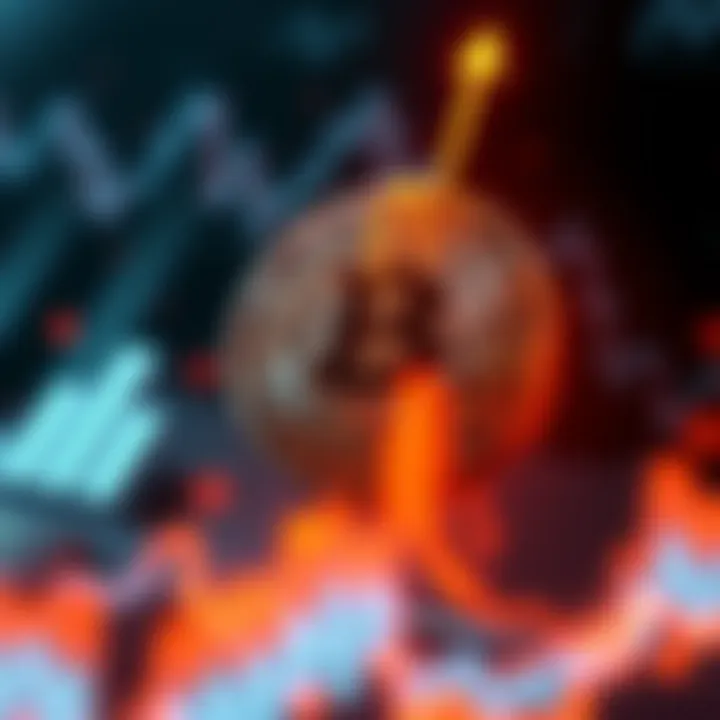 Bitcoin logo with a rising graph indicating the price increase nearing $100k