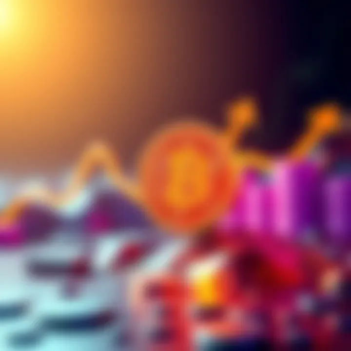 Illustration showing Bitcoin symbol with upward arrows indicating price rise, representing bullish market sentiment