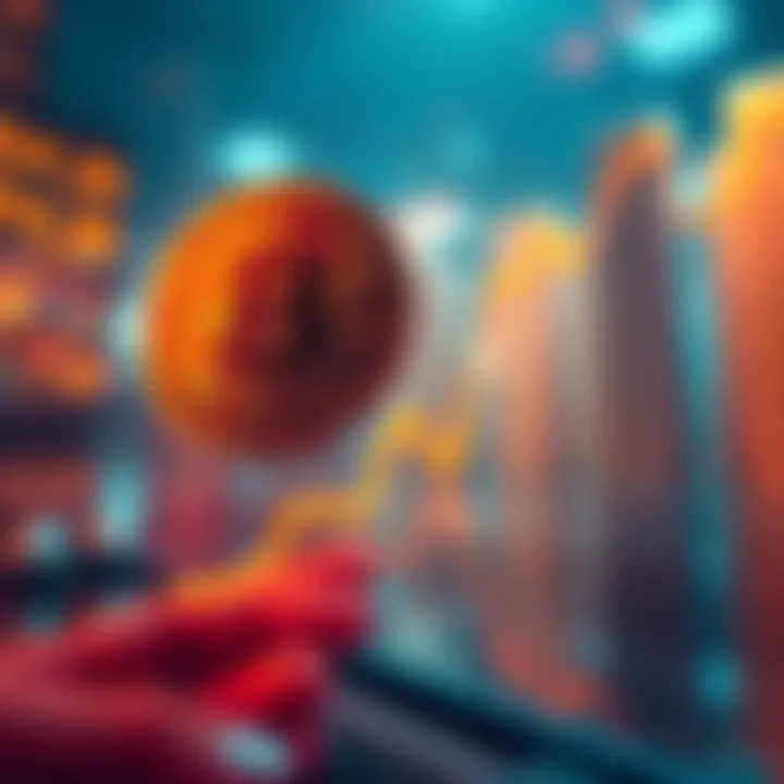 Bitcoin Price Surge Graph showing Bitcoin price approaching $70,000 with upward trend