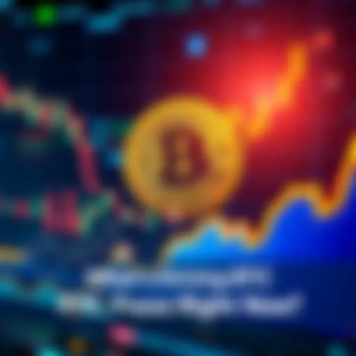 Bitcoin price surge A graph showing the upward trend of Bitcoin prices with a background of financial charts and symbols