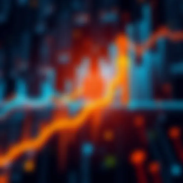 A graphic showing the upward trend of Bitcoin prices with arrows pointing upwards against a digital background.