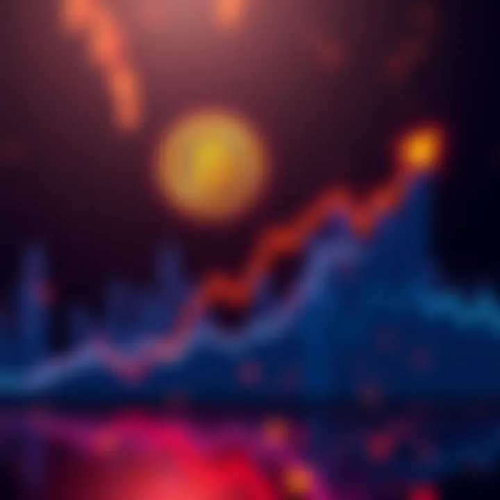 An upward trend graph showing Bitcoin prices approaching 85K with excitement among traders and enthusiasts.