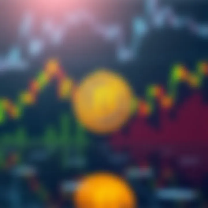 A simple representation of Bitcoin symbol with a steady graph behind it, showing stability.