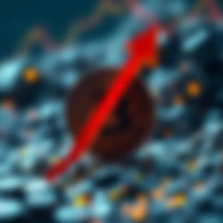 Bitcoin Reaches New High A graphic showing Bitcoin symbol with an upward trend arrow, indicating the price surge to $77,000