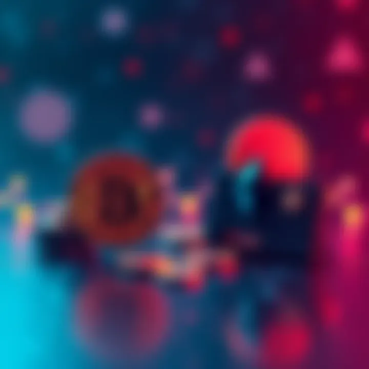 A visual representation of Bitcoin being transferred to Cardano, illustrating the flow of coins between two digital wallets with blockchain technology symbols in the background.