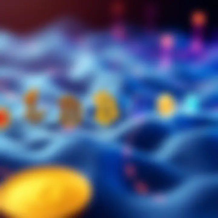 A graphic showing Bitcoin symbols evolving from cash to digital assets, symbolizing its transformation over time.