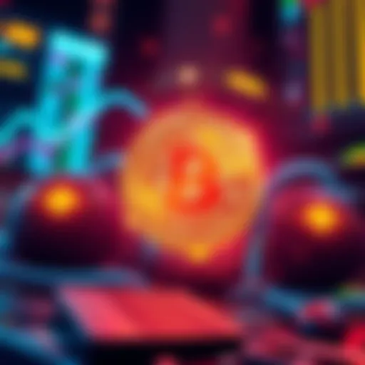 A visual representation of Bitcoin symbolically showing trust, technology, and community perception around it.