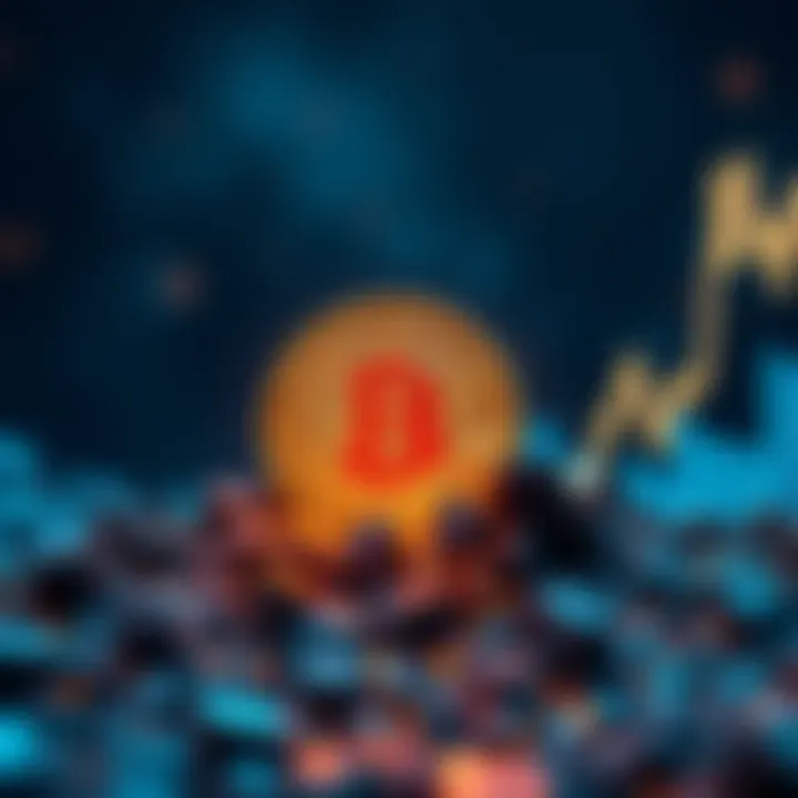 A visual representation of Bitcoin's value dropping sharply, symbolizing a loss of $1.2 trillion in the cryptocurrency market.