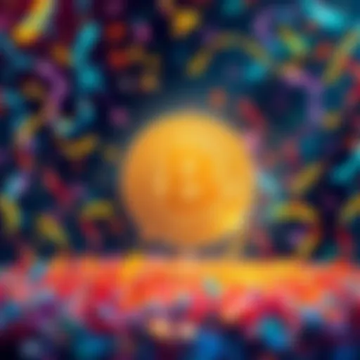 A vibrant digital illustration showing Bitcoin symbol surrounded by confetti and party elements, representing its 17th birthday celebration as a major financial asset.