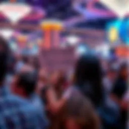 Crowded conference hall at Bitcoin 2026 in Las Vegas, attendees engaging amid chaotic discussions, with a woman being escorted out for displaying a controversial sign.