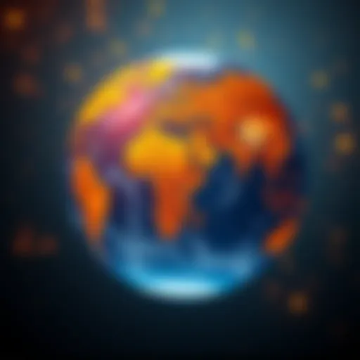 A globe showing areas where Bitcoin is used for survival in unstable economies and as a speculative asset in stable regions