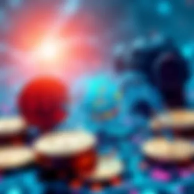 A futuristic digital scene showing Bitcoin symbols and AI elements interacting, highlighting the connection between cryptocurrency and artificial intelligence.