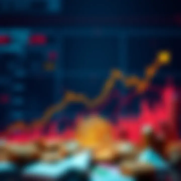 A graph showing Bitcoin price rising to an all-time high with investment icons around it.