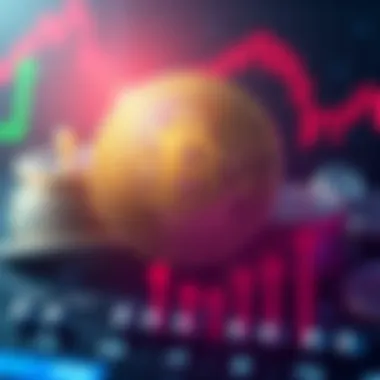 Bitcoin and Altcoins in Market Decline A graphic showing Bitcoin and various altcoins with downward arrows, representing the decline in cryptocurrency market excitement.