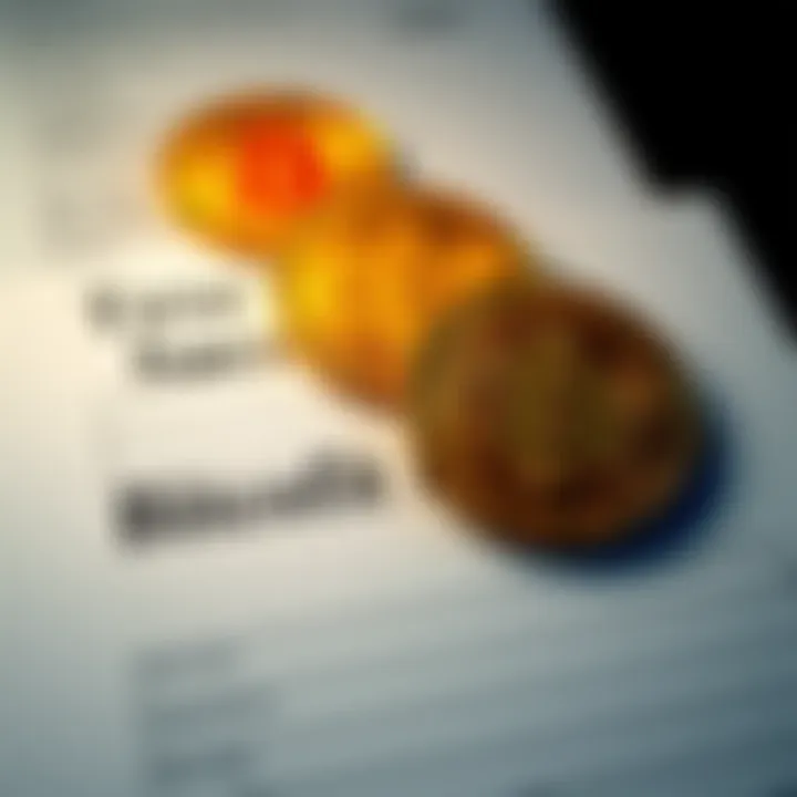 A graphic showing Bitcoin coins alongside estate and inheritance tax documents, highlighting the disconnect between cryptocurrency and tax benefits.