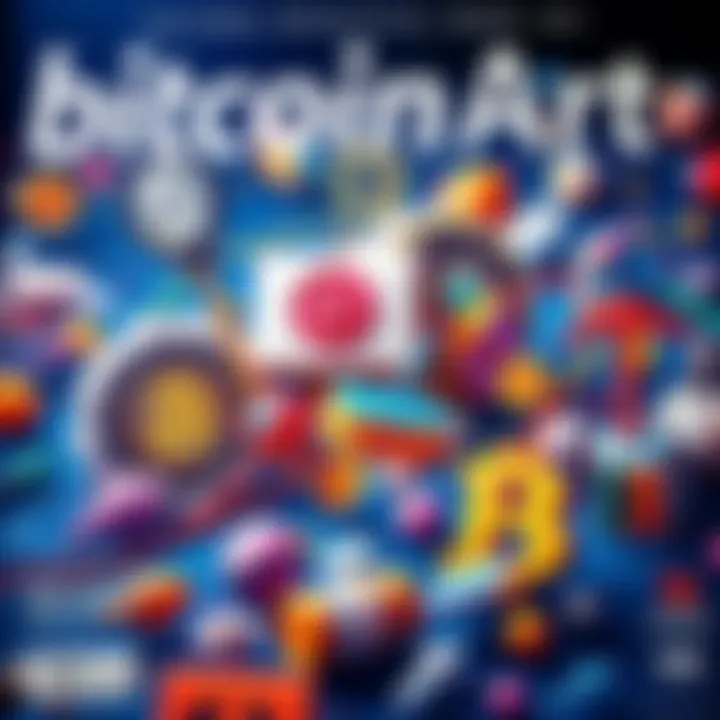 Colorful cover featuring diverse artwork related to Bitcoin culture and art
