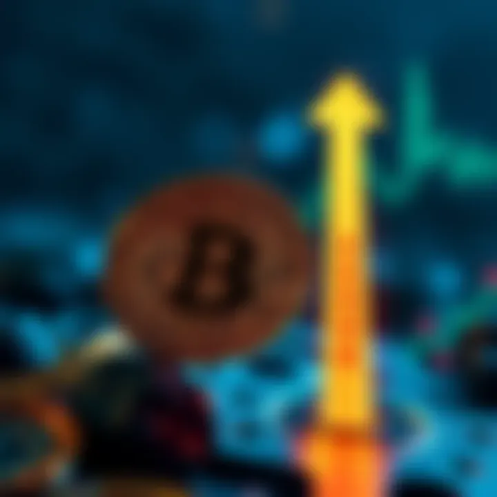 Bitcoin logo with an upward arrow indicating a rise toward $90,000