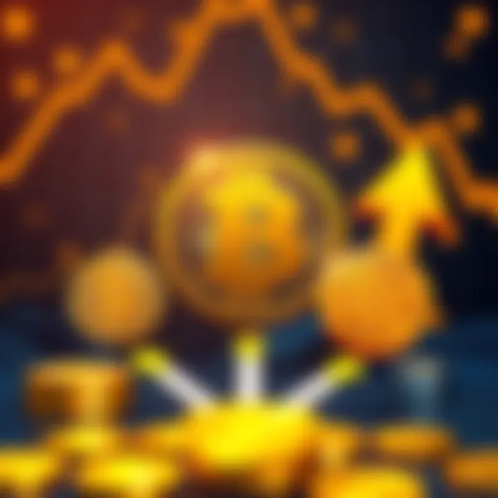 A graphic showing common mistakes people make in a Bitcoin bear market, like panic buying and using leverage, with coins and downward arrows