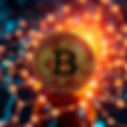 Bitcoin and blockchain concept A visual representation of cryptocurrency with a Bitcoin symbol and blockchain connections