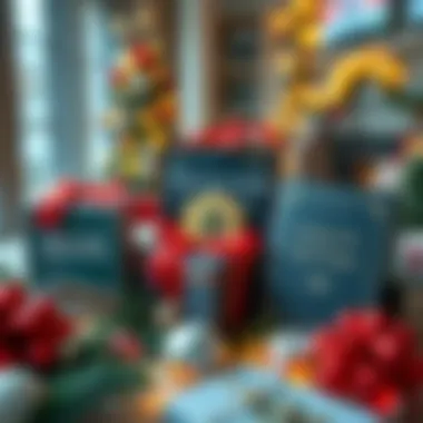 Books on Bitcoin for Holiday Gifts A collection of insightful books about Bitcoin, wrapped as Christmas gifts, with decorations around them.