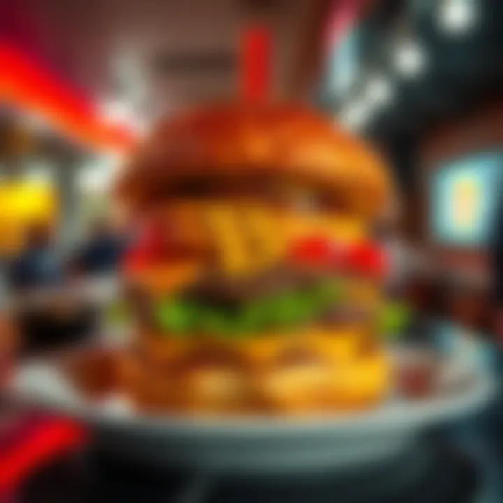 A delicious burger topped with a Bitcoin symbol on a plate at Steak 'n Shake
