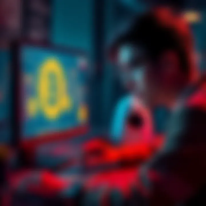 A person looking at a computer screen with Bitcoin graphics, asking for advice on managing crypto savings.