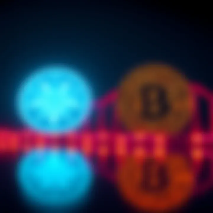 Bitcoin and Cardano Logos A visual showing the logos of Bitcoin and Cardano connected by a bridge, representing collaboration in DeFi solutions.