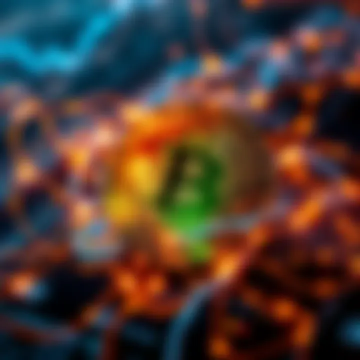 A visualization of Bitcoin Cash transactions illustrating on-chain payments and Lightning Network channels