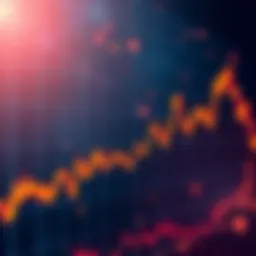 A Bitcoin price chart showing a downward trend with highlighted dip points, representing buying opportunities.