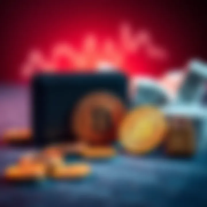 A visual comparison of bitcoin treasury stocks and cold storage options, featuring bitcoin coins and a secure storage wallet.