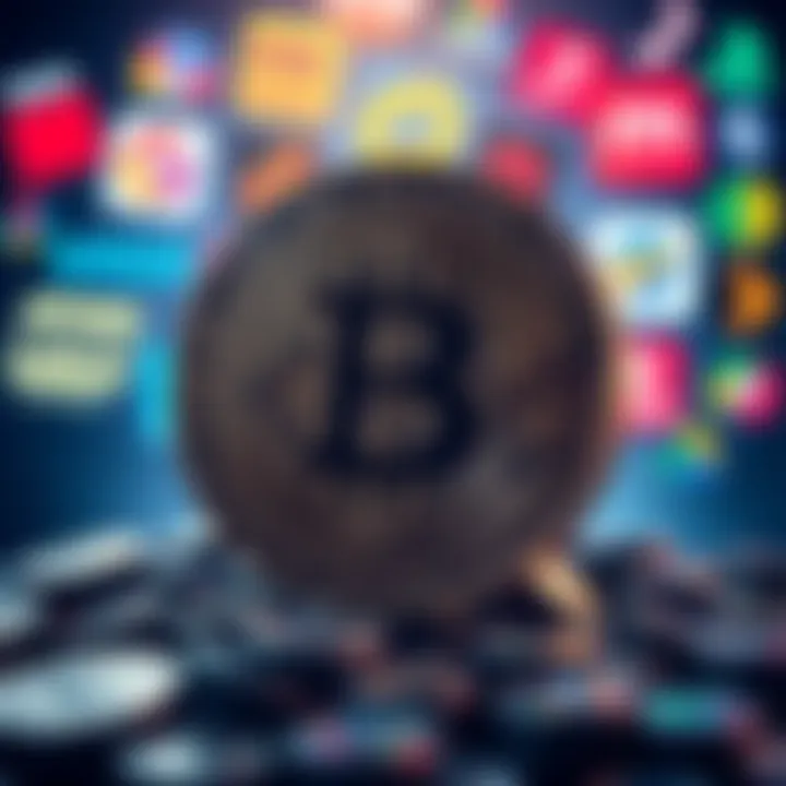 A visual depiction of Bitcoin being overshadowed by corporate logos, symbolizing the tension between decentralization and corporate control.