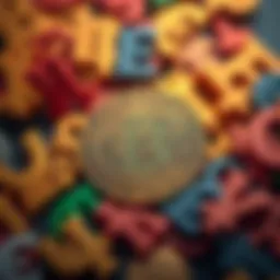 A Bitcoin symbol surrounded by various currency signs like dollar, euro, and yen, representing the concept of Bitcoin as a currency.