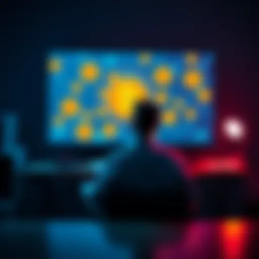 A person sitting at a desk with Bitcoin symbols on a screen, pondering the security of their crypto assets for loved ones.