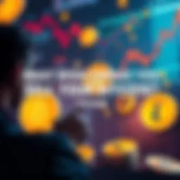 A person pondering whether to sell Bitcoin, with symbols of Bitcoin and market trends in the background.