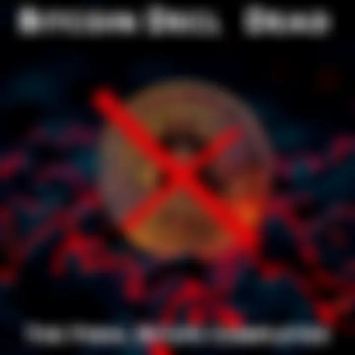 A digital graphic showing a Bitcoin symbol with a red 'X' over it, symbolizing the end of Bitcoin's era.