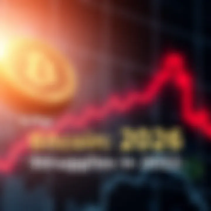 Graph showing Bitcoin price dropping, with red downward trend line and larger text reading 'Bitcoin Struggles in 2026'.