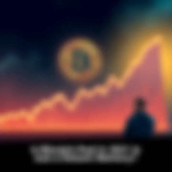 A graph showing Bitcoin's decline since its 2021 peak, with worried investors looking on.