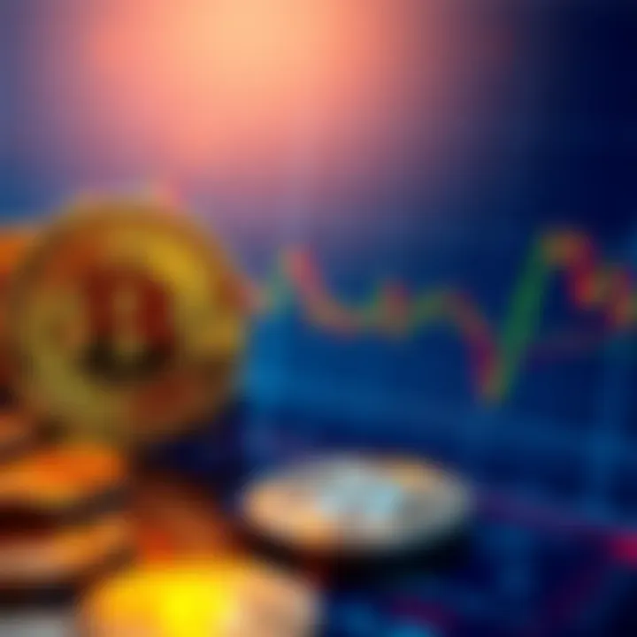 A visual representation of Bitcoin coins alongside a chart showing market fluctuations caused by derivative trading.