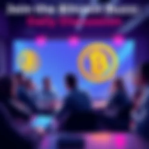People engaging in a lively discussion about Bitcoin in a digital forum setting