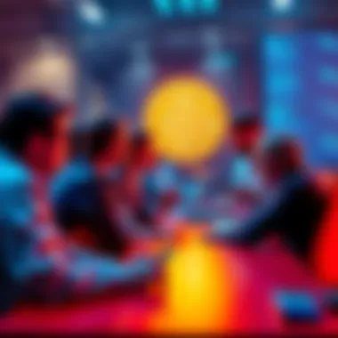 A group of people engaging in a vibrant discussion about Bitcoin in a digital forum setting.