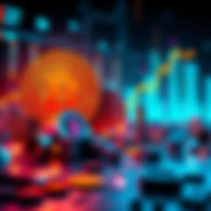 Bitcoin downtrend with AI tech rise A graphic showing Bitcoin's decreasing value alongside rising symbols of AI and tech innovations