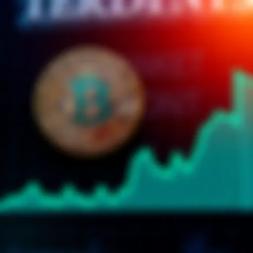 A Bitcoin logo alongside a graph showing a downward trend, symbolizing market downturns, often called red months.
