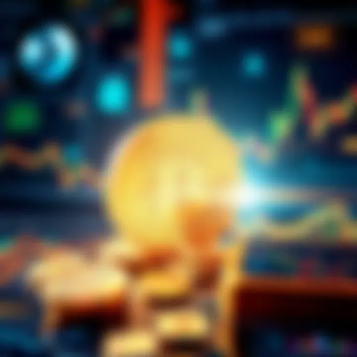 A visual representation of Bitcoin integrated into financial systems, showing charts and graphs reflecting its stability and adoption.