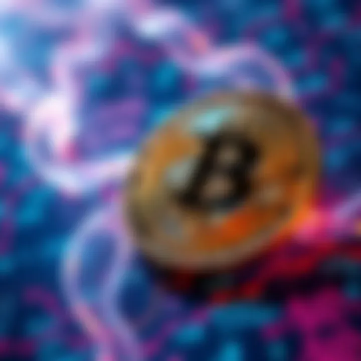 Analyzing Bitcoin's First-Mover Advantage A visual representation of Bitcoin's blockchain with flowing data and mathematical equations in the background, symbolizing the debate on timechain efficiency.