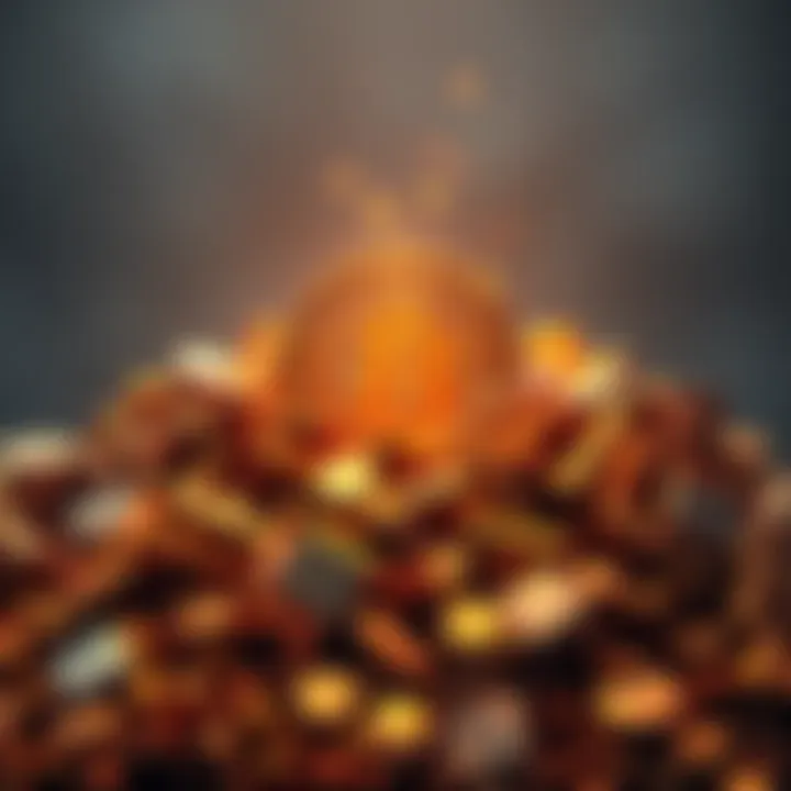 A visual representation showing Bitcoin emerging from a large pile of fixed income assets, illustrating the potential shift of investment.