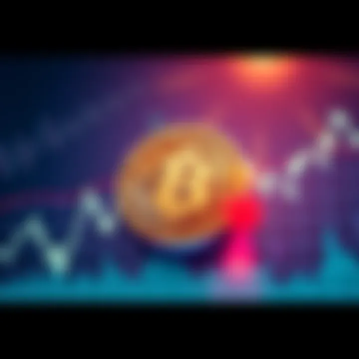 Bitcoin symbol above a fluctuating graph line, signaling market instability at $88,000.