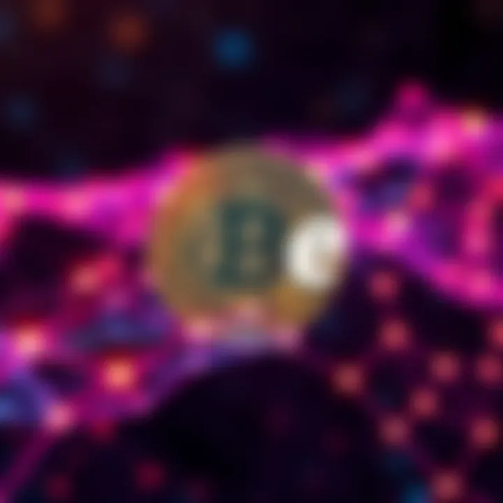 Visual representation of the Bitcoin network with a fork symbol and eCash logo, indicating the start of the eCash experiment.
