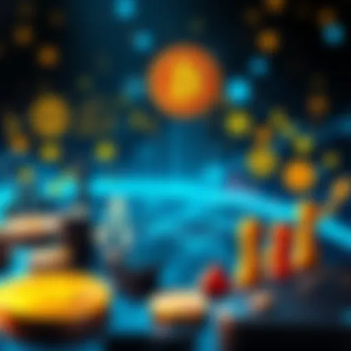 A graphic illustrating Bitcoin's future with symbols of adoption, trust, and technology growth.